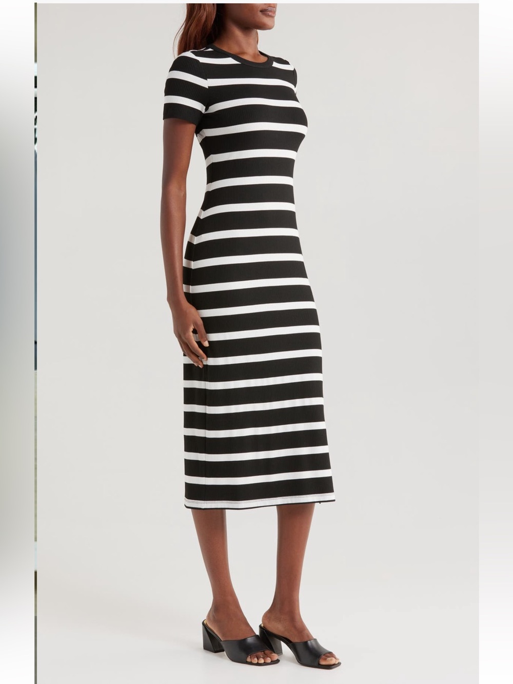 Vince Camuto Stripe Rib Sweater Midi Dress NWT - Picture 3 of 6